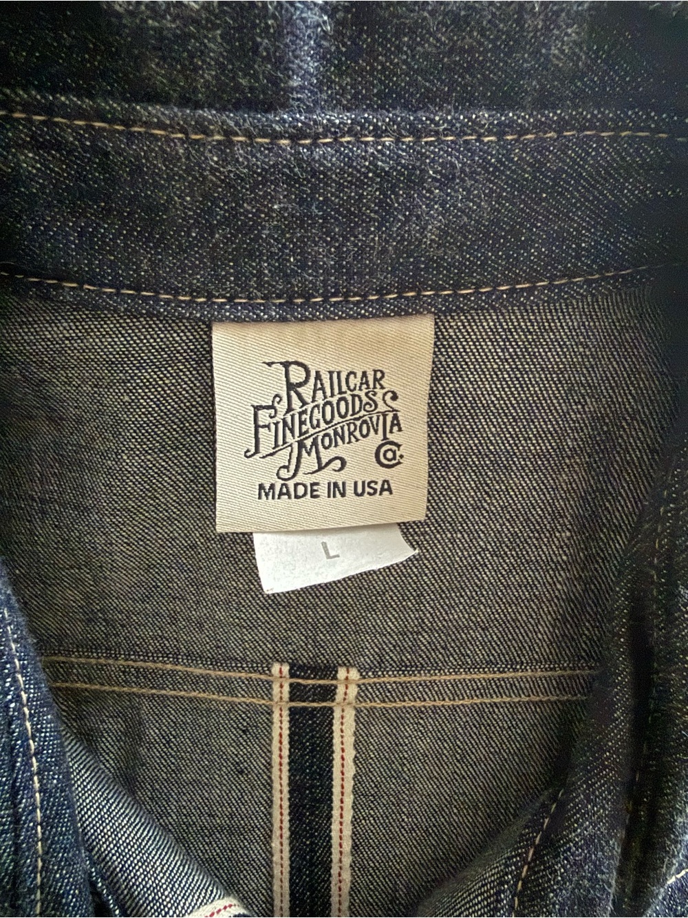 Railcar Fine Goods Monrovia Selvedge Denim Work Shirt – Made in USA – Size M - Picture 3 of 7